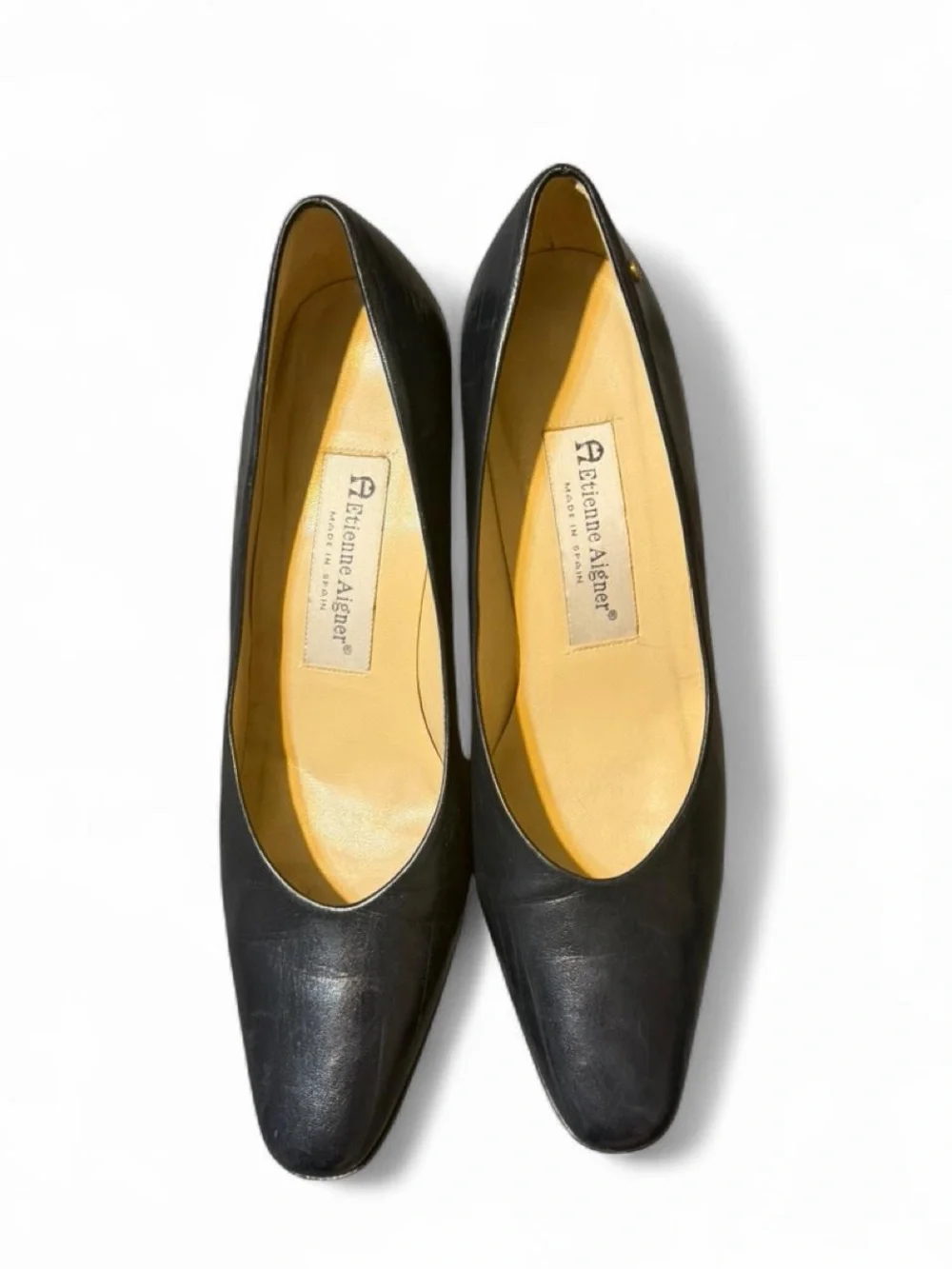 Etienne Aigner Navy Leather Classic Women's Heels Size 8N